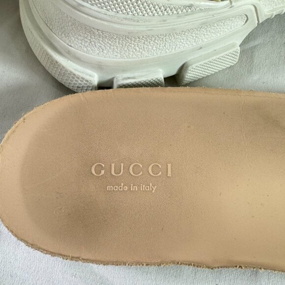 GUCCI White Leather & Mesh Flashtrek Women's Sneakers Made in Italy 38 - 8US - Picture 12 of 12